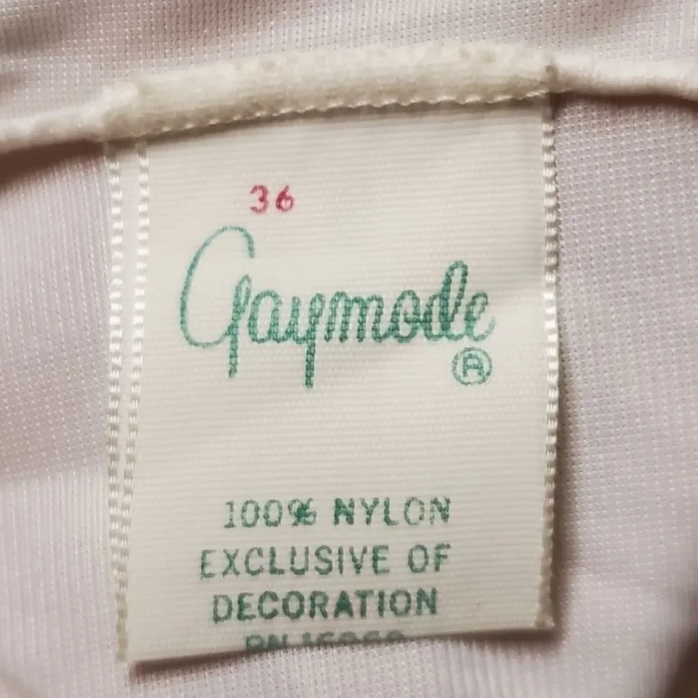 Vintage 60s Gaymode JC Penny's Nylon Slip Dress Nightgown White Lace Lingerie Sm - Picture 7 of 8